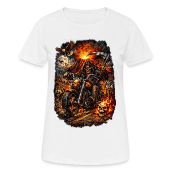skeleton biker - Women's Breathable T-Shirt - white - Front - AI Model Female 172 dark (172cm)