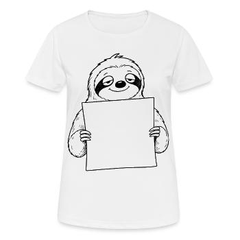 Sloth with a note - Women's Breathable T-Shirt - white - Front - AI Model Female 172 dark (172cm)