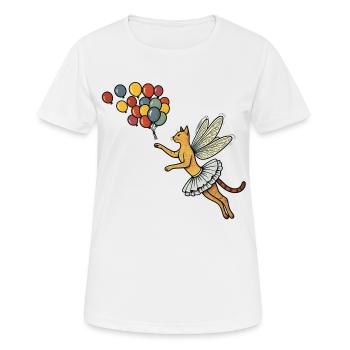 Des mouches féées avec des ballons colorés - T-shirt respirant Femme - blanc - Devant - AI Model Female 172 dark (172cm)