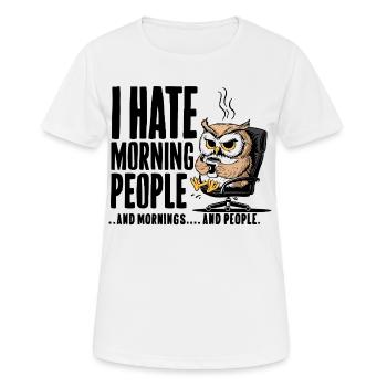 Hibou dans le siège exécutif Café - T-shirt respirant Femme - blanc - Devant - AI Model Female 172 dark (172cm)
