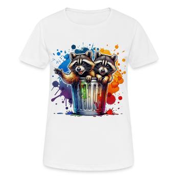 Waschbär North American Raccoon - T-shirt respirant Femme - blanc - Devant - AI Model Female 172 dark (172cm)