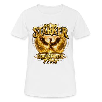 Phönix - Ich bin Stärker als mein Schlimmster TAG - Frauen T-Shirt atmungsaktiv - Weiß - Vorne - AI Model Female 172 dark (172cm)