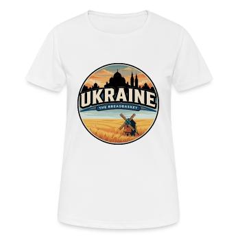 Insigne du champ de blé Ukrainien rétro - T-shirt respirant Femme - blanc - Devant - AI Model Female 172 dark (172cm)