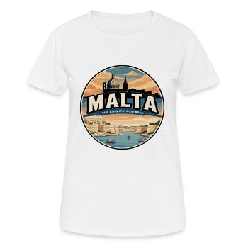 Insigne rétro du port de la Valette de Malte - T-shirt respirant Femme - blanc - Devant - AI Model Female 172 dark (172cm)