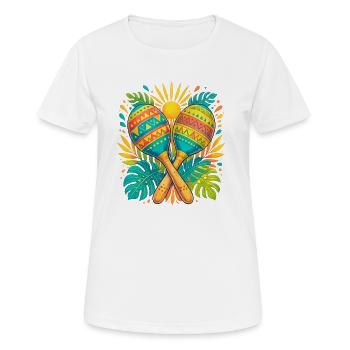 Maracas tropicales - T-shirt respirant Femme - blanc - Devant - AI Model Female 172 dark (172cm)