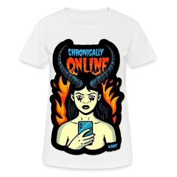 Chronically Online Inferno Maiden - Women's Breathable T-Shirt - white - Front - AI Model Female 172 dark (172cm)