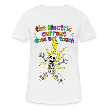 The skeleton in lightning is not touched by electricity - Women's Breathable T-Shirt - white - Front - AI Model Female 172 dark (172cm)