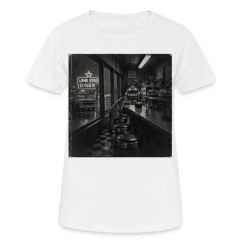 Retro Diner Fox Black and White Animal Crime Vintage - T-shirt respirant Femme - blanc - Devant - AI Model Female 172 dark (172cm)