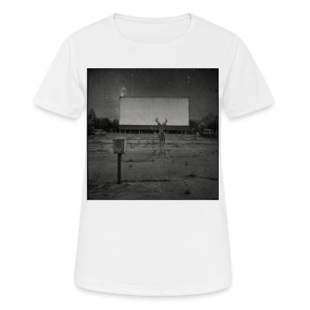 Lost Places Kino Hirsch Schwarzweiß Kunst Animal - Frauen T-Shirt atmungsaktiv - Weiß - Vorne - AI Model Female 172 dark (172cm)