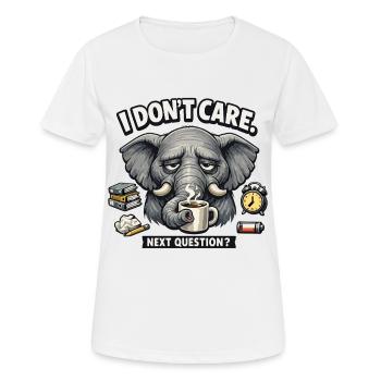 Éléphant fatigué avec du café et aucune patience - T-shirt respirant Femme - blanc - Devant - AI Model Female 172 dark (172cm)