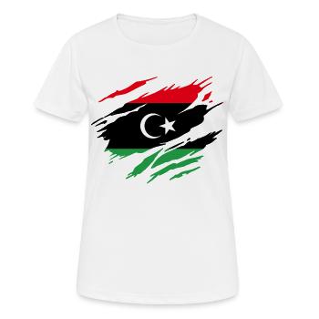 Libye Drapeau Libyen Libyenne - T-shirt respirant Femme - blanc - Devant - AI Model Female 172 dark (172cm)