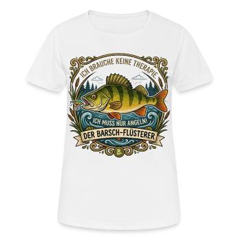 Der Barsch-Flüsterer - Frauen T-Shirt atmungsaktiv - Weiß - Vorne - AI Model Female 172 dark (172cm)