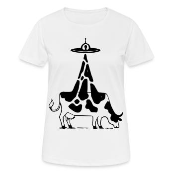 Vache extraterrestre OVNI vintage - T-shirt respirant Femme - blanc - Devant - AI Model Female 172 dark (172cm)