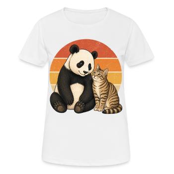 Panda et Cat - T-shirt respirant Femme - blanc - Devant - AI Model Female 172 dark (172cm)