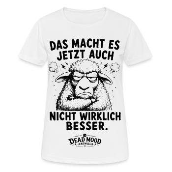 Genervtes Schaf Sarkasmus Humor Lustiger Spruch - Frauen T-Shirt atmungsaktiv - Weiß - Vorne - AI Model Female 172 dark (172cm)