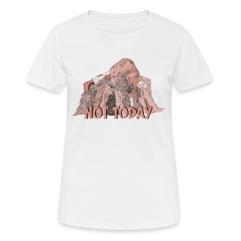 Pas aujourd’hui Satire, femme allongée sur un tas de linge - T-shirt respirant Femme - blanc - Devant - AI Model Female 172 dark (172cm)