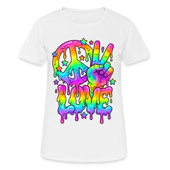 Festival de la fierté Paix et Amour Arc-en-ciel - T-shirt respirant Femme - blanc - Devant - AI Model Female 172 dark (172cm)
