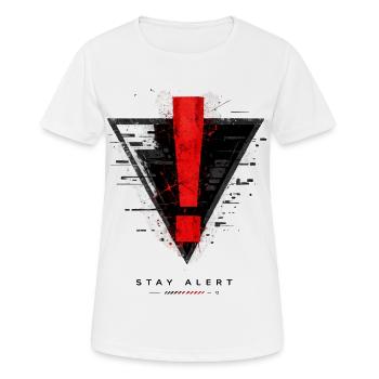 Attention points d’exclamation dans le triangle - T-shirt respirant Femme - blanc - Devant - AI Model Female 172 dark (172cm)