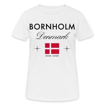 Bornholm, Danemark, Coordonnées Souvenir de voyage - T-shirt respirant Femme - blanc - Devant - AI Model Female 172 dark (172cm)