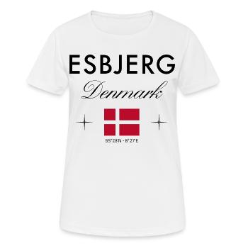 Esbjerg Danemark Coordonnées Souvenir de voyage - T-shirt respirant Femme - blanc - Devant - AI Model Female 172 dark (172cm)