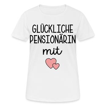 Herz - Glückliche Pensionärin - Frauen T-Shirt atmungsaktiv - Weiß - Vorne - AI Model Female 172 dark (172cm)