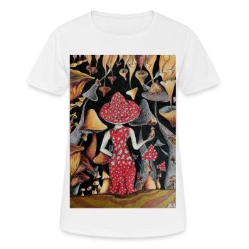 Mushroom Lady - Frauen T-Shirt atmungsaktiv - Weiß - Vorne - AI Model Female 172 dark (172cm)