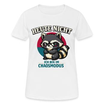 Heute nicht – frecher Waschbär im Chaosmodus - Frauen T-Shirt atmungsaktiv - Weiß - Vorne - AI Model Female 172 dark (172cm)