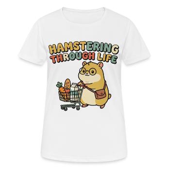 Achats de hamsters - T-shirt respirant Femme - blanc - Devant - AI Model Female 172 dark (172cm)