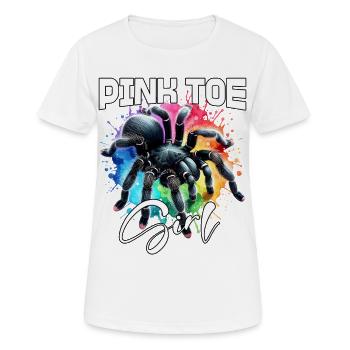 Pinkzeh Rosafuss Tarantel Mädchen - Frauen T-Shirt atmungsaktiv - Weiß - Vorne - AI Model Female 172 dark (172cm)