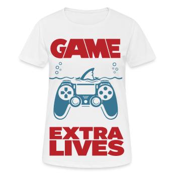 Game Over Extra Lives Gamer Spruch - Women's Breathable T-Shirt - white - Front - AI Model Female 172 dark (172cm)