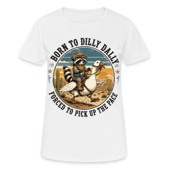 Raton Laveur Cowboy Humour Oie Rétro Far West - T-shirt respirant Femme - blanc - Devant - AI Model Female 172 dark (172cm)