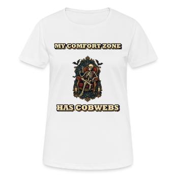 Ma zone de confort est pleine de toiles d’araignée - T-shirt respirant Femme - blanc - Devant - AI Model Female 172 dark (172cm)