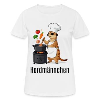 Herdmännchen Koch Gastronomie Beikoch Lustig  - Frauen T-Shirt atmungsaktiv - Weiß - Vorne - AI Model Female 172 dark (172cm)