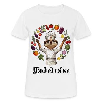 Herdmännchen Koch Gastronomie Beikoch Lustig  - Frauen T-Shirt atmungsaktiv - Weiß - Vorne - AI Model Female 172 dark (172cm)