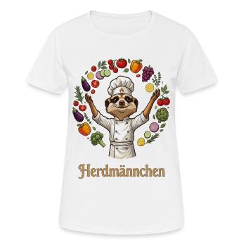 Herdmännchen Koch Gastronomie Beikoch Lustig  - Frauen T-Shirt atmungsaktiv - Weiß - Vorne - AI Model Female 172 dark (172cm)