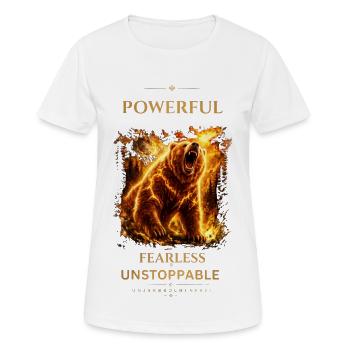 Bear- Powerful_Fearless_Unstoppable - Frauen T-Shirt atmungsaktiv - Weiß - Vorne - AI Model Female 172 dark (172cm)