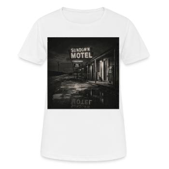 Motel vintage Night Noir Motif animal Chat Animal - T-shirt respirant Femme - blanc - Devant - AI Model Female 172 dark (172cm)