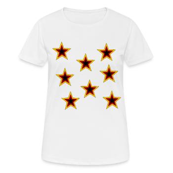 Retro Sternen Muster Schwarz - Frauen T-Shirt atmungsaktiv - Weiß - Vorne - AI Model Female 172 dark (172cm)