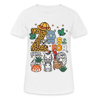 Z c’est pour fête de zoo Jungle zoo anniversaire animaux - T-shirt respirant Femme - blanc - Devant - AI Model Female 172 dark (172cm)