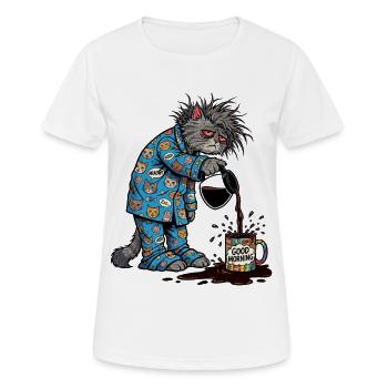 Bonjour Chat - T-shirt respirant Femme - blanc - Devant - AI Model Female 172 dark (172cm)