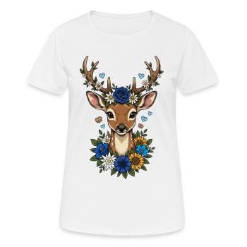 Festival folklorique des diamants de cerf Remplacement des costumes traditionnels - T-shirt respirant Femme - blanc - Devant - AI Model Female 172 dark (172cm)