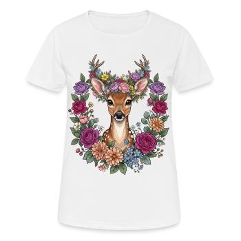 Festival folklorique des bois de cerf Remplacement des costumes traditionnels - T-shirt respirant Femme - blanc - Devant - AI Model Female 172 dark (172cm)