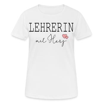 Lehrerin mit Herz - Frauen T-Shirt atmungsaktiv - Weiß - Vorne - AI Model Female 172 dark (172cm)