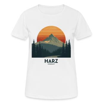 Coucher de soleil vintage en résine | Style des parcs nationaux - T-shirt respirant Femme - blanc - Devant - AI Model Female 172 dark (172cm)