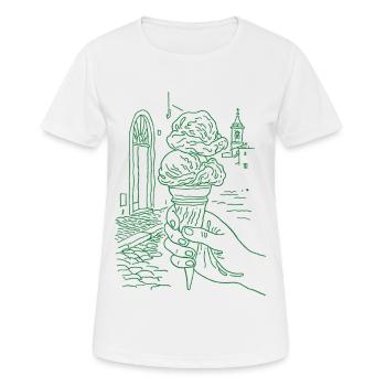 Glace d’été - T-shirt respirant Femme - blanc - Devant - AI Model Female 172 dark (172cm)