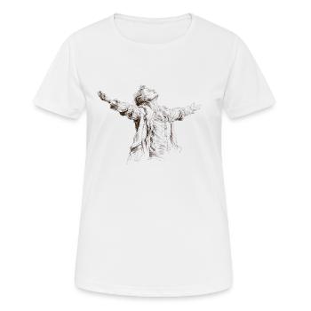 Silhouette bras écartés - T-shirt respirant Femme - blanc - Devant - AI Model Female 172 dark (172cm)