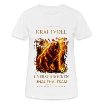 Baer-_Kraftvoll_Unerschrocken_Unaufhaltsam - Frauen T-Shirt atmungsaktiv - Weiß - Vorne - AI Model Female 172 dark (172cm)