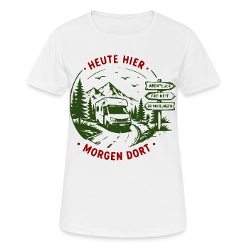 Abenteuer Roadtrip Waldsignale - Frauen T-Shirt atmungsaktiv - Weiß - Vorne - AI Model Female 172 dark (172cm)