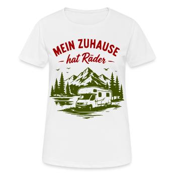 Mein Zuhause hat Räder – Vanlife - Frauen T-Shirt atmungsaktiv - Weiß - Vorne - AI Model Female 172 dark (172cm)