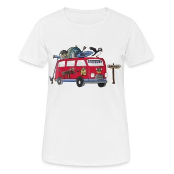 Vacances en camping en vanlife avec motif de camping-campeur en Norvège - T-shirt respirant Femme - blanc - Devant - AI Model Female 172 dark (172cm)